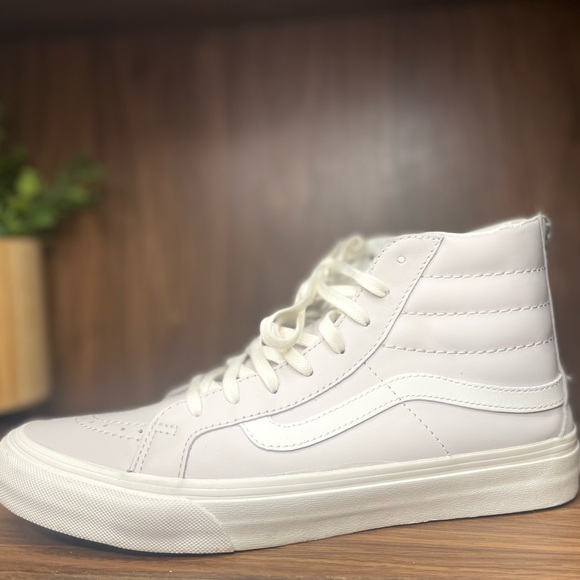 Vans White Skate SK8-HI Show With Zipper In The Back - Picture 2 of 9